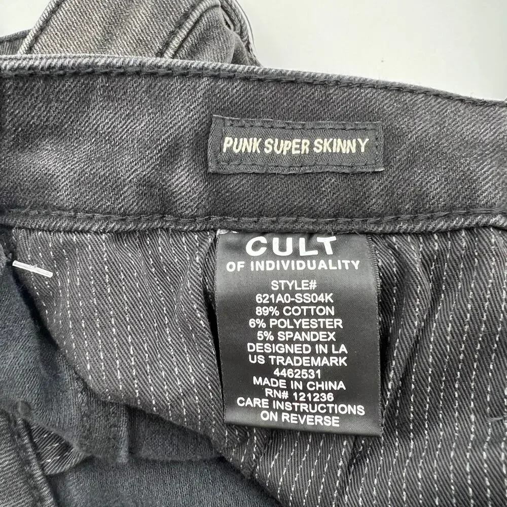 Cult of Individuality Punk Distressed Super Skinny Jeans Men's